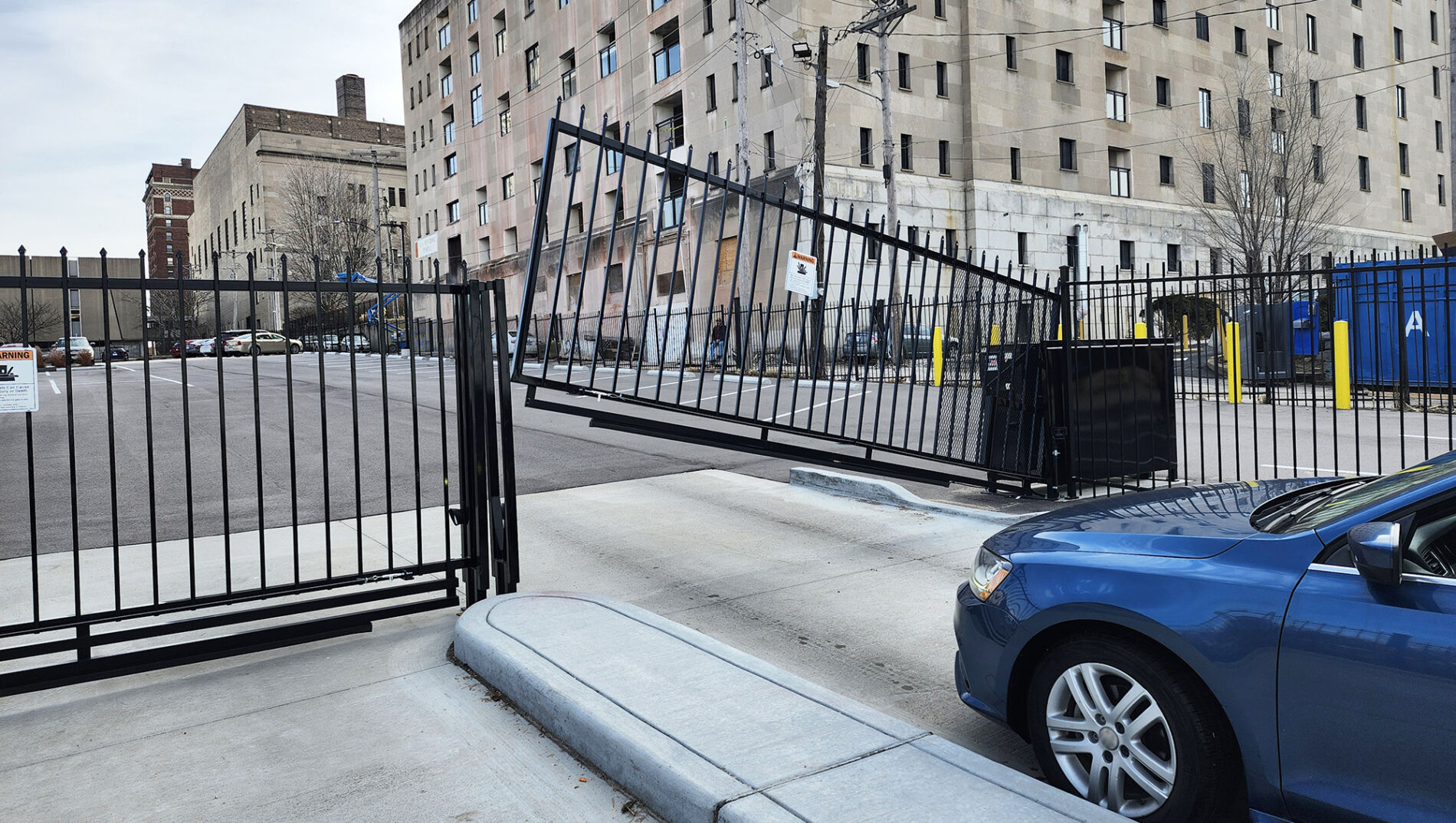 Solar-Powered Access Control Gates Secure Parking Area